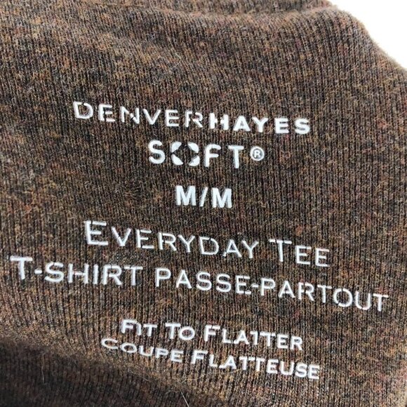 Denver Hayes Brown Cotton Longsleeve Marled Turtleneck Size M - Picture 3 of 13